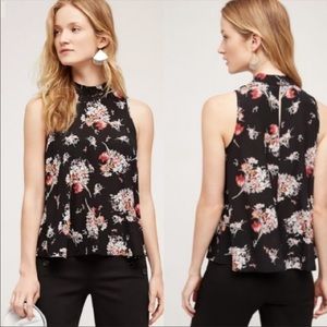 Anthropologie Maeve Silk Floral Top Swing Tank Sz Small